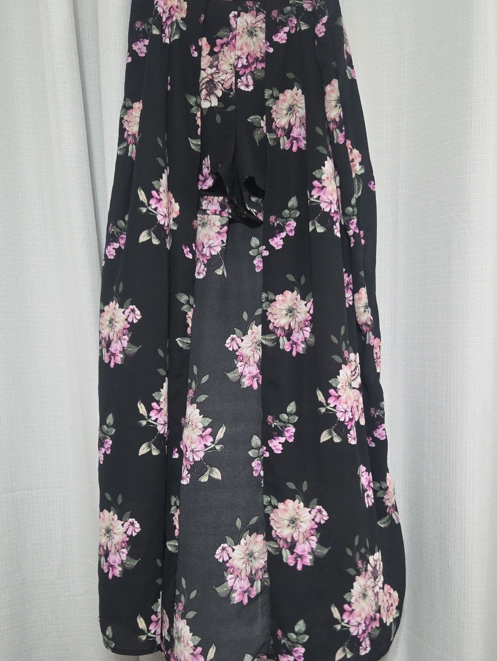 Justify Black Floral Maxi Skirt With Shorts Floral- Womens